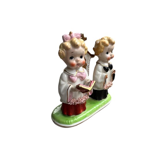 This item is unavailable - Etsy Vintage 1950s Spaghetti Trim Choir Boy & Girl Figurine MCM Japan Religious Decor